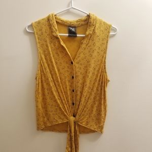 Dog Print Tie Front Top